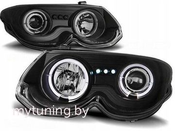 Передние фары angel eyes black для Chrysler 300M