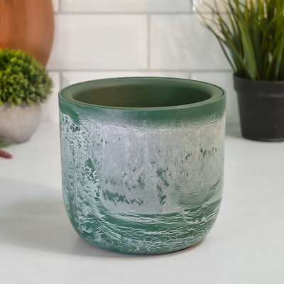 Кашпо Микрит 1л d150мм со вставкой, зеленый слайн