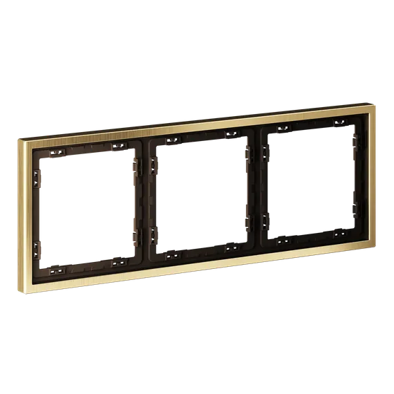 Рамка металлическая на 3 поста, S70 Metal (латунь) vlsm120309