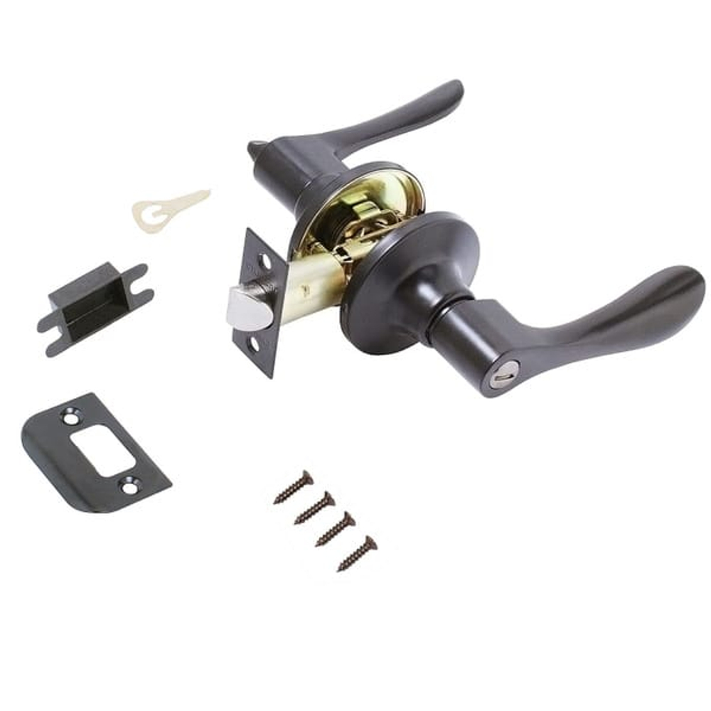 Замок ручка Черная с фиксатором 8531 ВК BL (20шт/уп)