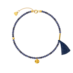 браслет из сапфиров с золотой луной и регулятором длины