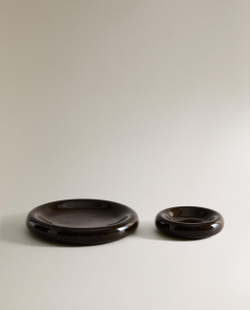 Zara Home Поднос из керамики, цвет коричневый, 16 см