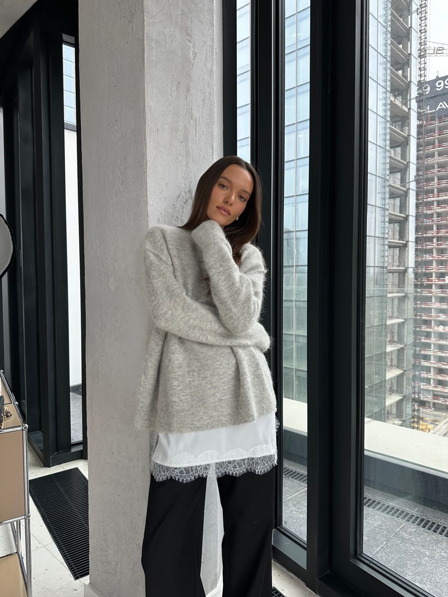 Джемпер альпака светло-серый