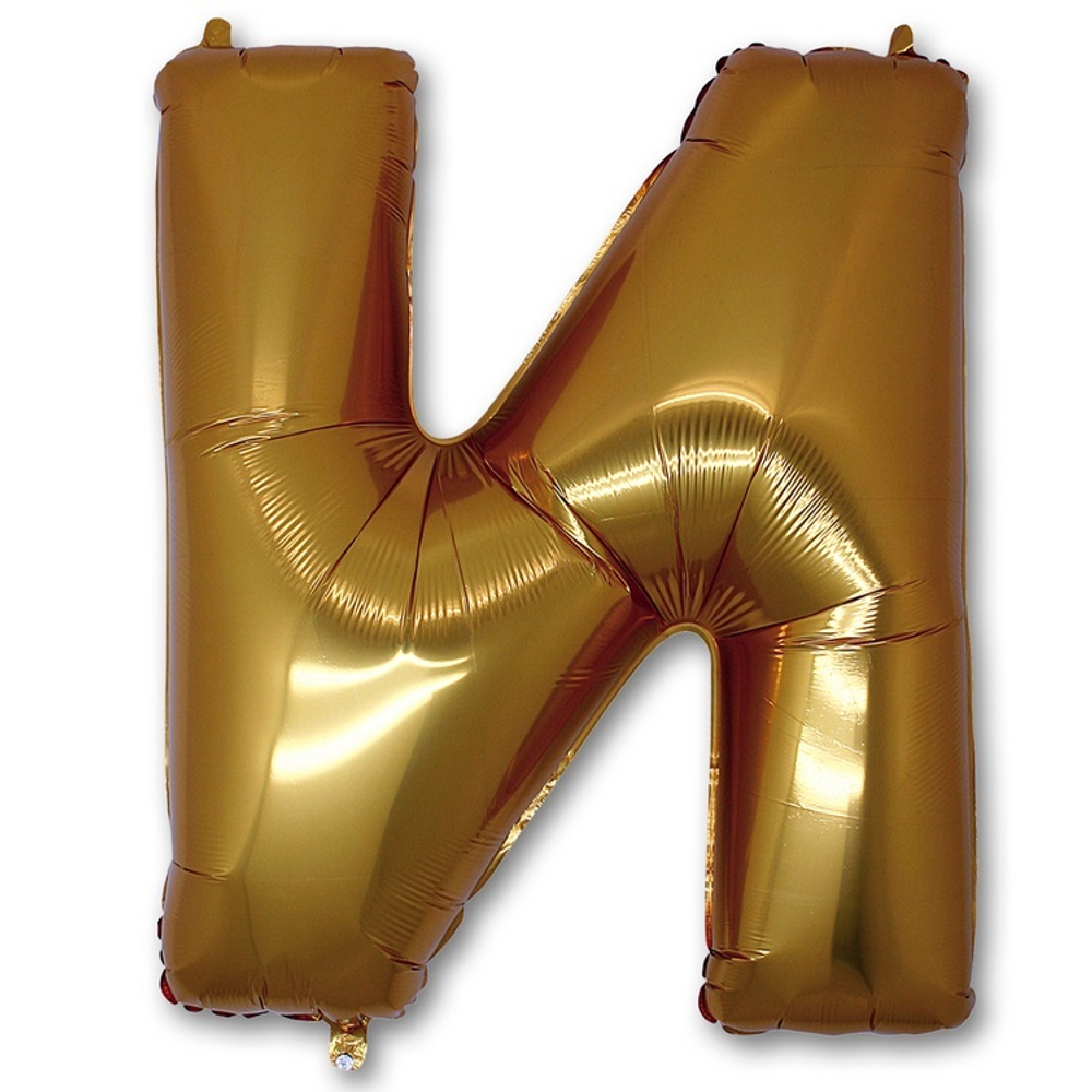 Фольгированная фигура, Буква И 100 см Gold