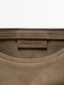 Massimo Dutti Кошелек из замши с узлом, песочный