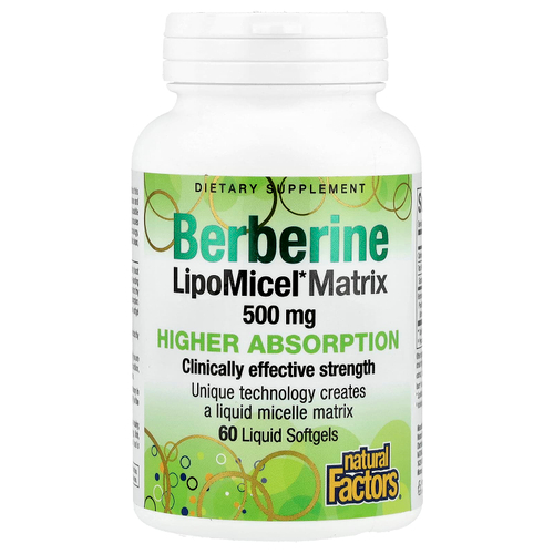 Natural Factors, берберин LipoMicel Matrix, 60 капсул
