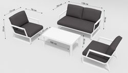 Voglie, набор белый/антрацит, алюминий