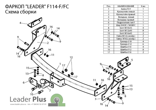 Фаркоп с унив. электрикой Smart для FORD MAVERICK 2004-2007 арт.F114-FC