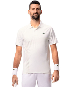 Мужское теннисное поло Lacoste Tennis x Novak Djokovic On Court - белое