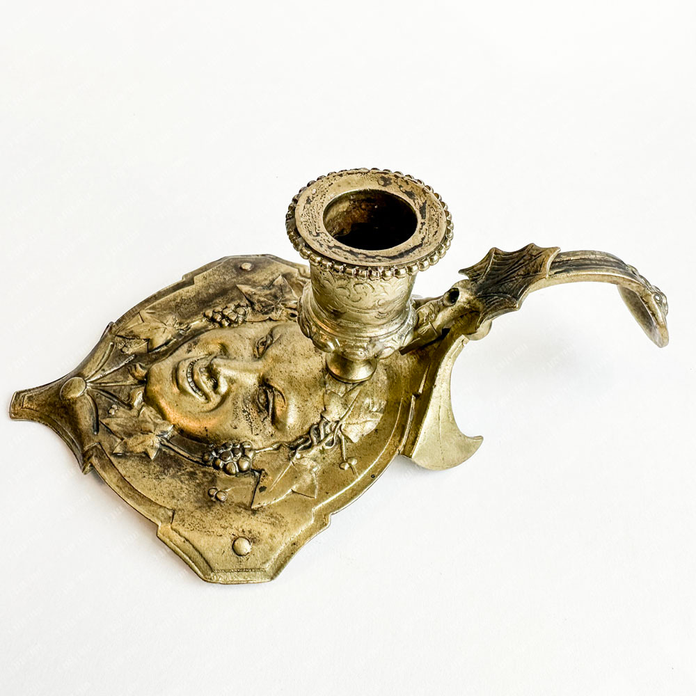 Сатир. Подсвечник на одну свечу с ручкой (ночник). Франция,  Конец XIX в