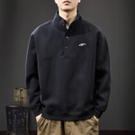 Толстовка с полуоткрытым воротником-стойка на трёх пуговицах,осенняя