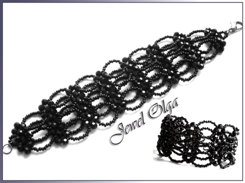 Широкий браслет "Королева ночи"