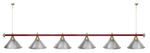 Лампа STARTBILLIARDS 6 пл. (плафоны зеленые,штанга золотая,фурнитура золото)