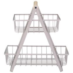 КОРЗИНА ДЛЯ ФРУКТОВ С ДЕРЕВЯННОЙ РУЧКОЙ 27.5*17.5*29 СМ (КОР=6ШТ)