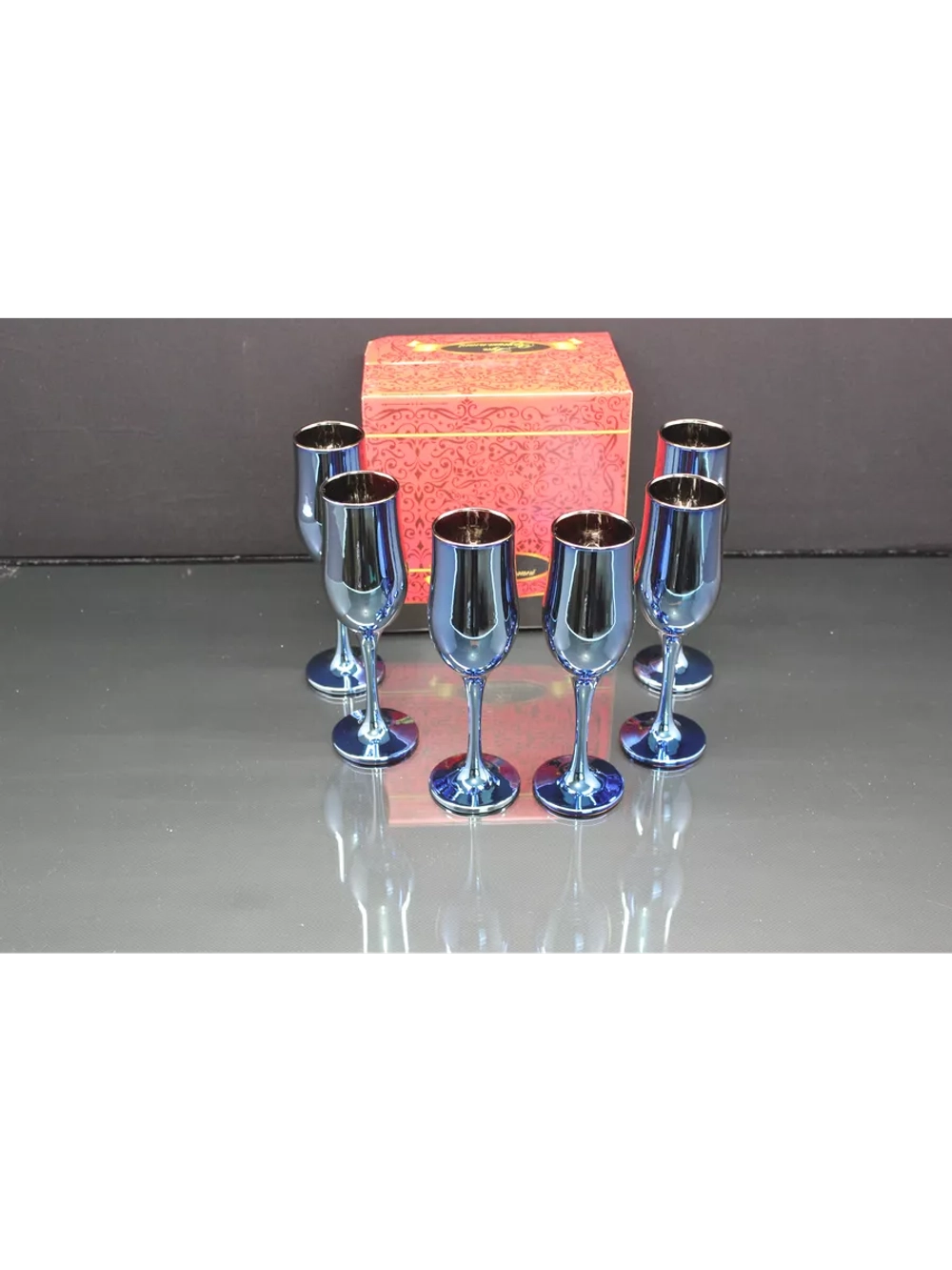 Бокалы для шампанского 6 штук Лазурит