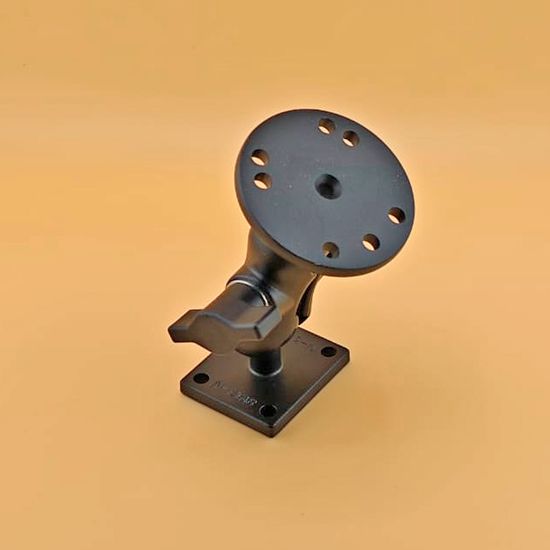 Крепление универсальное на плоскость два основания круглое AMPS алюминий