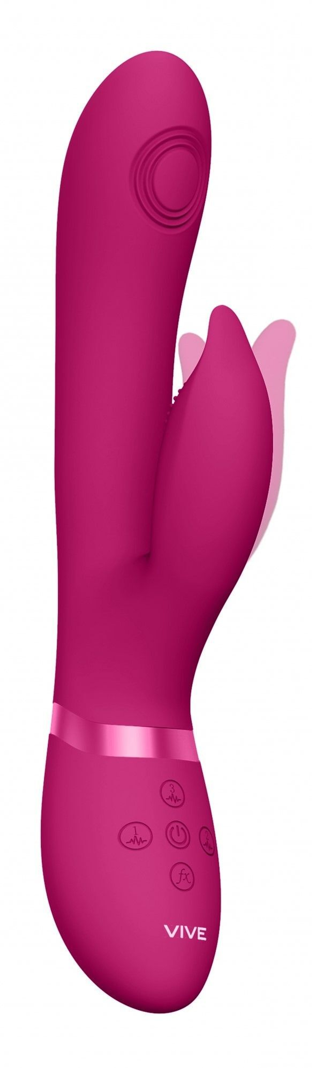 Розовый вибромассажер-кролик Aimi - 22,3 см. (Цвет: розовый)