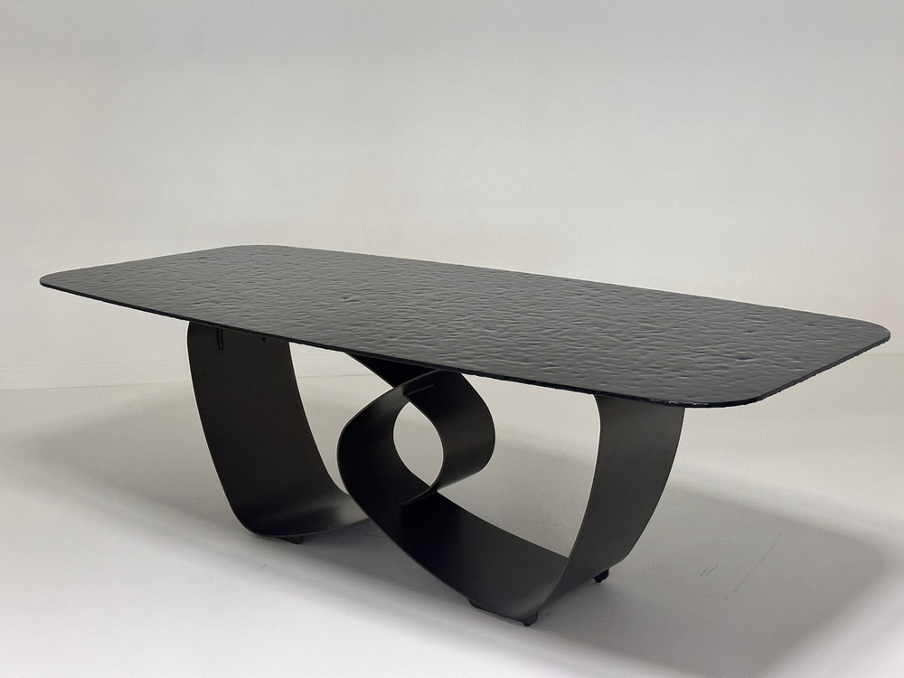 Стол TOVE 240 GREY, стекло BUBBLE  / Шоколадное золото каркас ®DISAUR