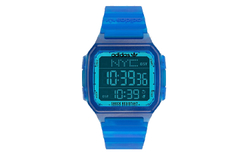 Adidas Originals STREET Wrist Watch Electronic Movement Resin Strap 47 Blue Dial Men"s Watches 50m Water Resistant