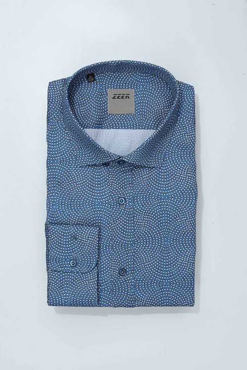 Сорочка мужская ZEER длинный рукав, цвет синий 56341 09