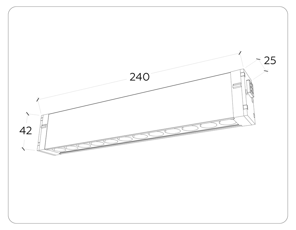 GL1301 WH белый IP20 12W 3000K-6400K 220V 24° 232*25*42 (Без ПДУ)