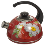 Чайник сталь, эмал, 2.5 л, свист, руч консоль, Рубин, С2203, бордо, T04/25/01/01 /05/14