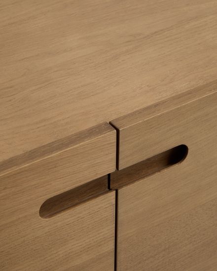 Тумба под ТВ Arelida из дубового шпона и массива дуба светло-коричневаф, 200 x 44 см