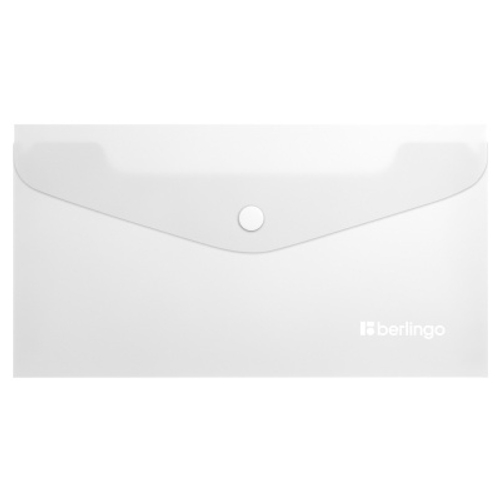 Папка-конверт на кнопке Berlingo "Soft Touch", C6, 200мкм, софт-тач, прозрачная