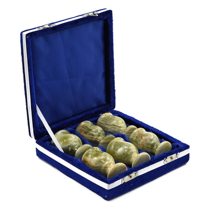 Водочный набор из камня оникс 6 шт 35*35*55мм в бархатной коробке