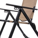 Кресло складное с подлокотниками «Люкс», 62*64*100 см, беж+серый,3 положения.