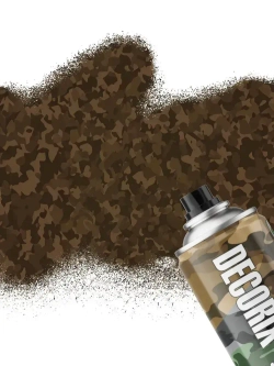 Краска коричневая камуфляжная аэрозольная матовая DECORIX - светопоглощающая краска Землянисто-коричневый камуфляж в баллончике 520 мл