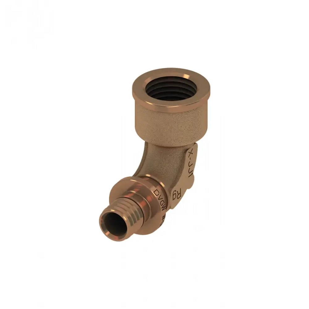 Уголок соединительный Tece 90° с муфтой 20x1/2" бронза