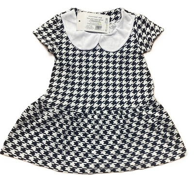 Платье детское их хлопка с принтом "Лапки" короткое на рост 86,98,104 см