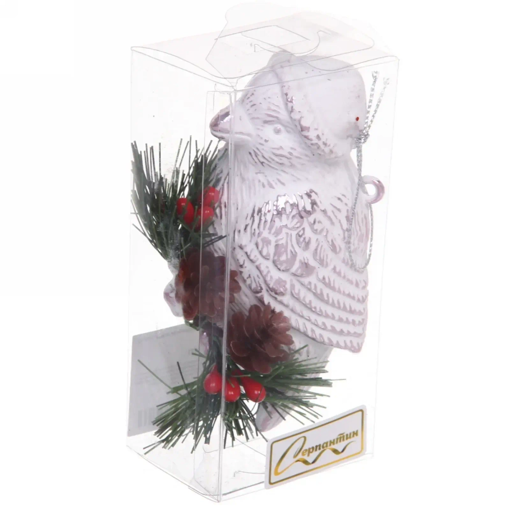 Ёлочная игрушка «Волшебная птица» 7*5*12 см , розовый