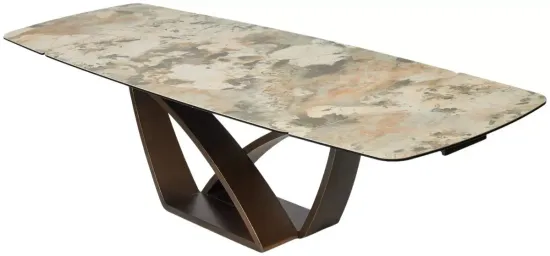 Стол ALONSO 200 TL-137 матовый, итальянская керамика/медный брашированный каркас