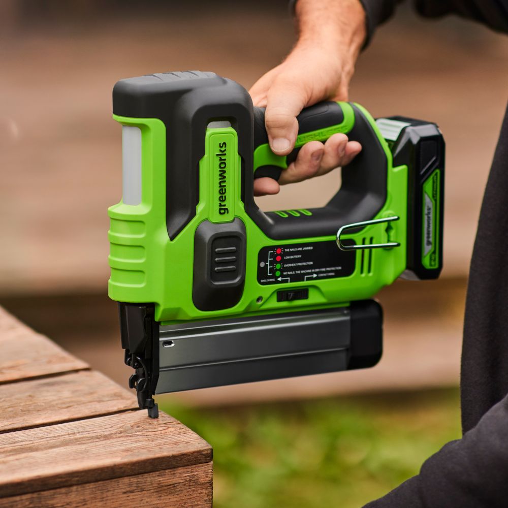 Нейлер аккумуляторный Greenworks, GD24BN, 3400707,24v, без АКБ и ЗУ