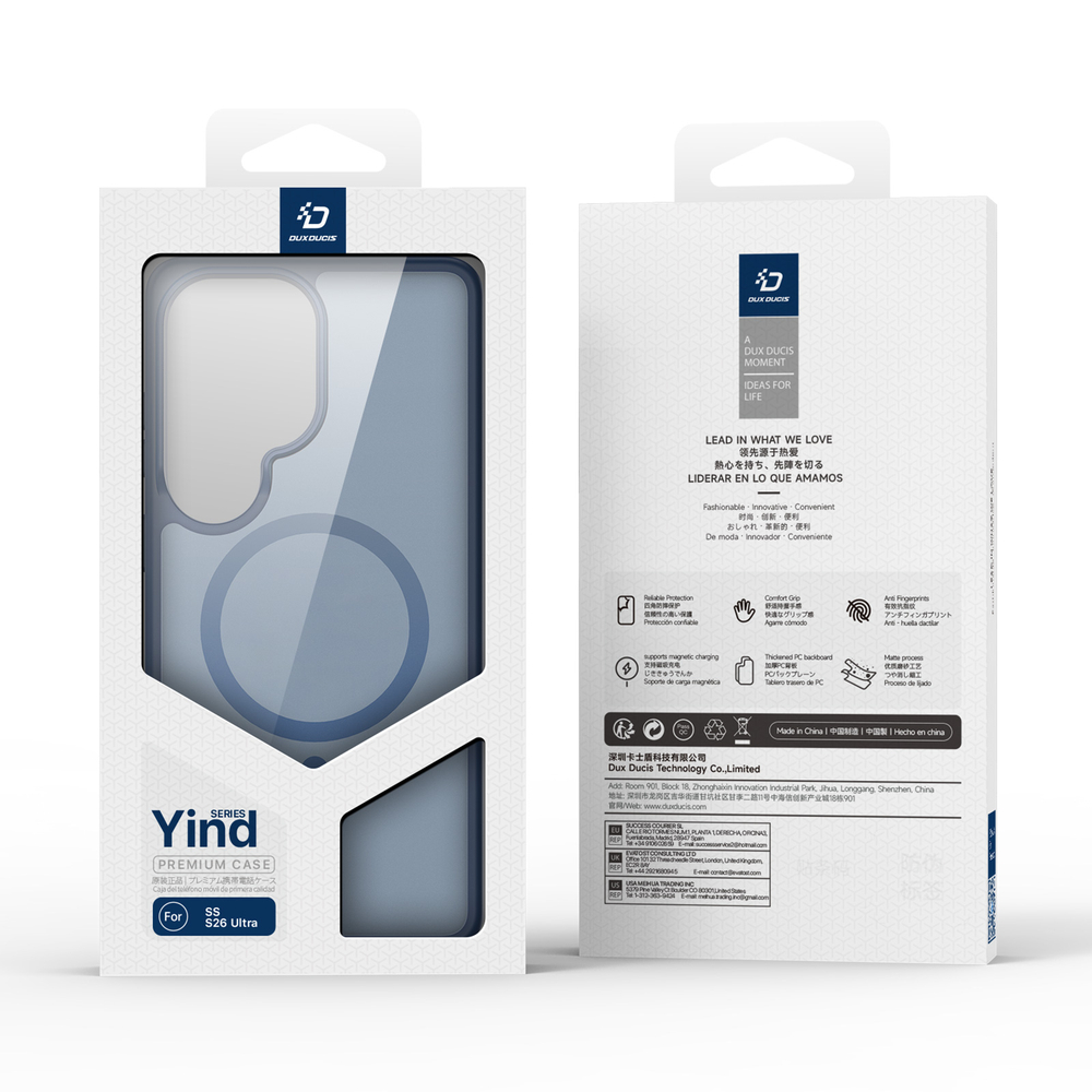 Чехол темно-синего цвета с MagSafe для Samsung Galaxy S26 Ultra, серия Yind Series от Dux Ducis