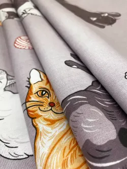 Наволочка комплект 2шт перкаль Сказка "Kitties" 45х45 см на молнии