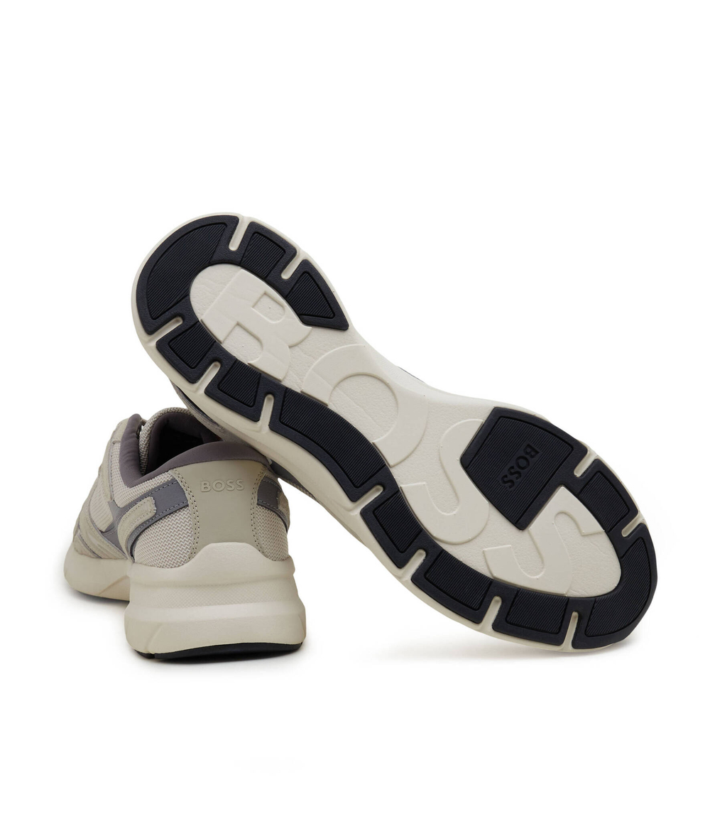 Кожаные кроссовки owen_runn BOSS BLACK - серый(50504238)