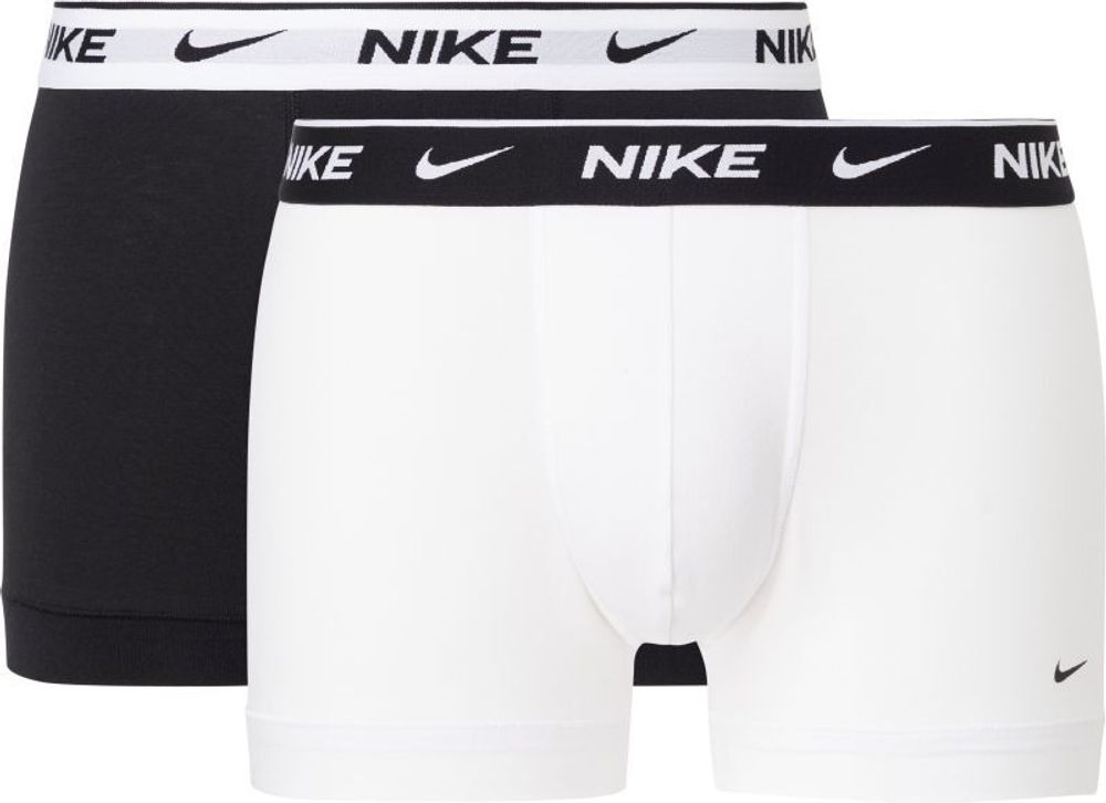 Мужские боксеры спортивные Nike Everyday Cotton Stretch Trunk 2P - white/black