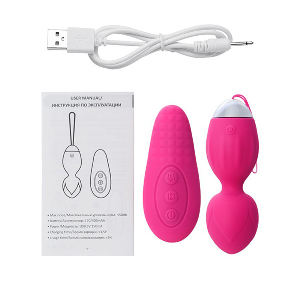 Розовые виброшарики 10см с пультом-стимулятором ToyFa L'roinaTella 564001