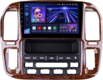 Магнитола для Toyota Land Cruiser 100, Lexus LX470 1998-2002 (климат на ШГУ, рамка дерево) - Teyes CC3 монитор 9" QLED на Android 10, ТОП процессор, 4Гб+32Гб, CarPlay, 4G SIM-слот