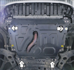 Защита стальная 2 мм Д; КПП Toyota RAV4; 2013-2019 гг.  MOTODOR.72503