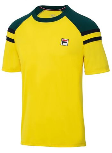 Теннисная футболка Fila T-Shirt Frankie - buttercup/deep teal/fila navy