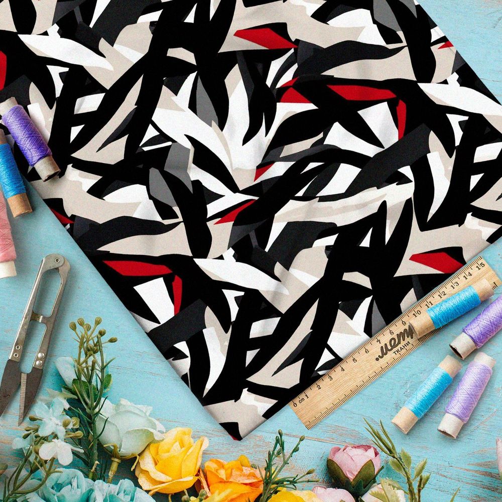 Ткань премиум шифон абстрактные иллюзии