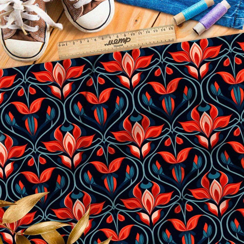 Ткань премиум Оксфорд 600D орнаментальные мотивы