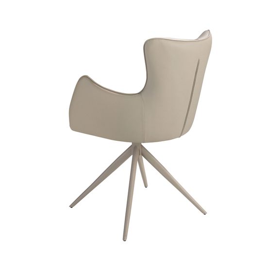 Поворотное кресло 4203 из экокожи кремового и серо-бежевого цвета