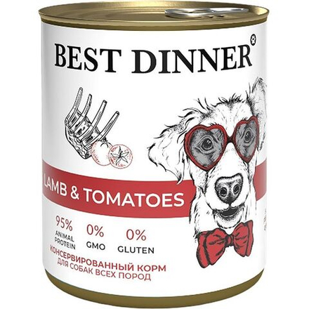 BEST DINNER SuperPemium Консервы для собак с ягнёнком и томатами 0,85 кг