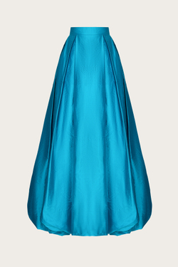 ЮБКА ИЗ БИРЮЗОВОГО ДИКОГО ШЕЛКА