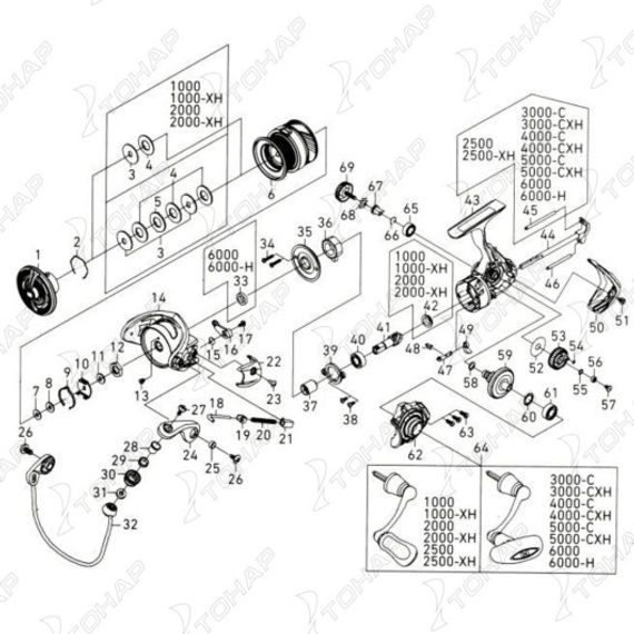 Катушка безынерционная 19 REVROS LT 1000 (10221-101RU) DAIWA